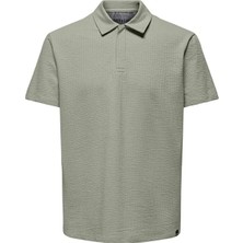 Only & Sons Yeşil Erkek Polo T-Shirt 22028694 Onskıan Lf Seersucker Polo