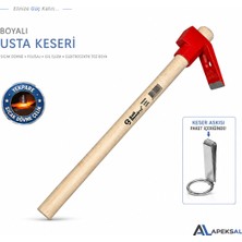 Apeksal Usta Keseri ve Keser Askısı Yekpare Sıcak Dövme Çelik Ahşap Saplı Inşaat Marangoz Keseri