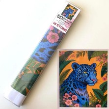 NT Boncuklu Taşlı Pano Mozaik Elmas Goblen Çocuklar Için Diamond Tablo 50 x 65 cm Mavi Kaplan