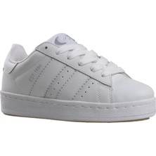 Trend Adımlar Beyaz Düz Çizgili Tarz Unisex Sneaker