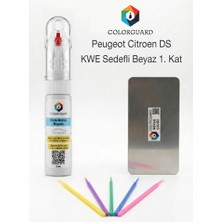 Colorguard Peugeot Citröen Ds Kwe Sedefli Beyaz 1. Kat Rötuş Seti - 2 Si 1 Arada Iğne ve Fırça Uçlu Şişe, Rötuş Çeliği ve Rötuş Çubuğu