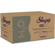 TeknoKapsül Sleepy Aquacare H2O Yenidoğan Islak Bebek Havlusu 12X50