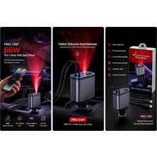 Azurtech Cw1 66W 4’ü 1 Arada Araç Şarj Cihazı Pd Qc 3.0 Süper Hızlı Şarj