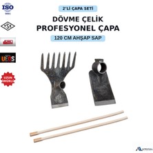 Apeksal Dövme Çelik 2’li Çapa Seti – 120 Cm Ahşap Saplı Tırmıklı Ormancı , Tekli Adana Bahçe & Tarım Çapası