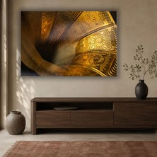 Gaagart Tekli Yatay Kanvas Tablo Dijital Baskı Gold Mimari Detay Lüks Modern Dekoratif Salon Ofis Duvar Tablosu
