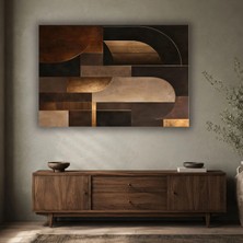 Gaagart Tekli Yatay Kanvas Tablo Dijital Baskı Siyah Kahve Gold Geometrik Soyut Lüks Modern Salon Ofis Tablosu