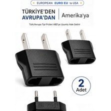 Vwin Türkiye / Avrupa'dan Amerika'ya Çevirici Dönüştürücü Priz, Euro Eu To Us Converter Plug, 2'li