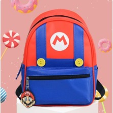 Mucize Super Mario Tasarımlı Çocuk Sırt Çantası - Kırmızı/mavi Eğlenceli Günlük ve Okul Çantası