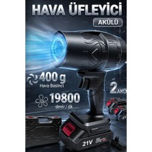Suvia Akülü Hava Üfleyici 21V Şarjlı Blower 19800 Devir Güçlü Üfleme Makinesi Araç Temizleme Yaprak Üfleme