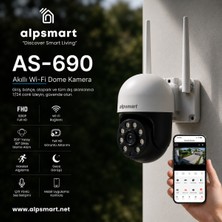 Alpsmart AS690 2mp 360º Wifi Akıllı Dome Güvenlik Kamerası Dış Mekan Uyumlu