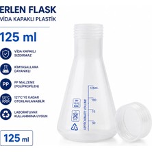 Labolist Erlen Flask Vida Kapaklı Plastik 125 ml - Mavi Skala