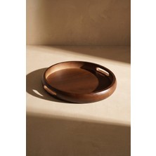 Dekorz Dükkan Rovan Yuvarlak Akasya Tepsi (35CM)