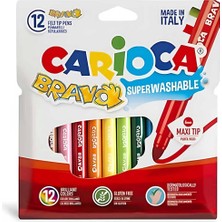 Carioca Bravo Süper Yıkanabilir Keçeli Boya Kalemi 12 Li 42755
