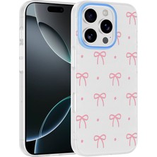 Ottonova iPhone 16 Pro Max Kılıf Çiçek ve Fiyonk Desenli Kamera Yükseltili Nova Premium