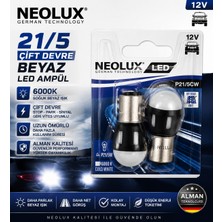 Neolux P21/5CW Çift Devre LED Ampul 12V 6000K Soğuk Beyaz Alman Teknolojisi Uzun Ömürlü