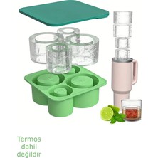 Besify Stanley Quencher 20-30-40 Oz Silikon Buz Kalıbı 4 Bölmeli Aksesuar Termos Için Sağlıklı Malzeme