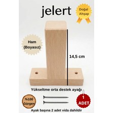 Jelert Masif Gürgen Ahşap 14,5 cm Mobilya Yükseltme Destek Ayağı, T-Ham-Tekli, Robot Süpürge Uyumlu, 1. Sınıf Gürgen Ağacı, Kanepe Berjer Koltuk Tv Ünitesi Yükseltici Destek Ayak