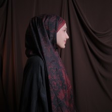 Soft Vintage Desen Koyu Kahve Şal – Kaymaz Doku – Yazlık/kışlık - 75X185