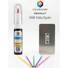 COLORGUARD Renault GNE Yıldız Siyahı Rötuş Seti - 2 si 1 Arada İğne ve Fırça Uçlu Şişe, Rötuş Çeliği ve Rötuş Çubuğu