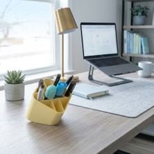 PicStory Çok Bölmeli Ergonomik Masaüstü Kalemlik – Açılı & Dik Çift Duruşlu Ofis Organizer