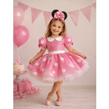 Pembe Minnie Mouse Elbisesi Minnie Mouse'un Doğum Günü Elbisesi. Minnie Fare Kostümü