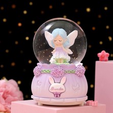 Keyfim Shop Sevimli Melek Figürlü Işıklı Müzikli Orta Boy Kar Küresi
