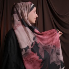 Soft Lotus Desen Cherry Şal – Kaymaz Doku – Yazlık/kışlık - 75X185