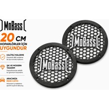 Mobaş Mobass 20CM Hoparlör Kapağı - Mobass Logolu Kaliteli Plastik Midrange Hoparlör Kapak 20 cm - 2 Adet