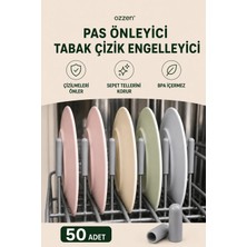 Ozzen Bulaşık Makinesi Sepet Ucu Kapak 50 Adet Pas Önleyici Çizilme Engelleyici Gri Koruyucu Aparat