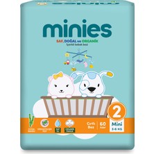 TeknoKapsül Minies Bebek Bezi Mini 2 Beden 3-6 kg 60 Adet