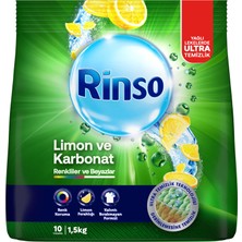 TeknoKapsül Rinso Toz Çamaşır Deterjanı Limon ve Karbonat Renkliler ve Beyazlar Için Derinlemesine Temizlik 1,5 kg