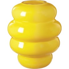 IKEA Modern Sarı Cam Vazo 22 cm - Dekoratif Ev & Ofis Süsü - Çiçek Vazosu Şık Tasarım