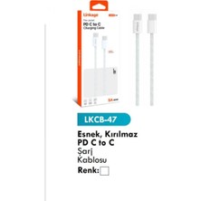 Esnek, Kırılmaz Pd C To C Şarj Kablosu Lkcb-47 Uyumlu