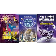 Damla Yayınevi Hayalet Adası + Galaktika + Incinin Anahtarı Necati Akbaba Seti 3 Kitap Ciltli Damla