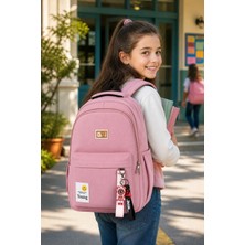 Young Maskotlu Pembe Kız Çocuk Okul Sırt Çantası Hafif Ergonomik İlkokul Ortaokul Günlük 45x30x15 cm