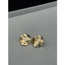Gold Prizmatik Doku Düğme Küpe