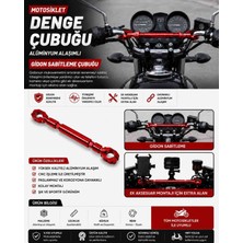 Vogs Gidon Barı Gidon Denge Sabitleme Çubuğu Alüminyum Demir Telefon Tutucu-Kamera Gidon Bağlantılı pcx - MT Cg ve Racing Motorlar Kırmızı
