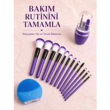 Voleria Shop 12’li Makyaj Fırça Seti Yüz Temizleme Cihazı ve Manikür Pedikür Tırnak Bakım Seti 3’lü