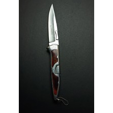 Columbia Company Columbia B-3123-A Özel Işlemeli Kızıl Ahşap Dokulu Katlanır Çakı