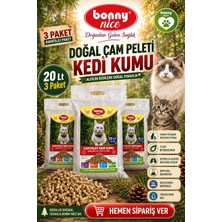 Bonny Nice Doğal Kedi Kumu Çam Pellet 10 kg 20 L x 3 Paket
