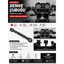 Vogs Gidon Barı Gidon Denge Sabitleme Çubuğu Alüminyum Demir Telefon Tutucu-Kamera Gidon Bağlantılı Cg ve Racing Motorlar Siyah