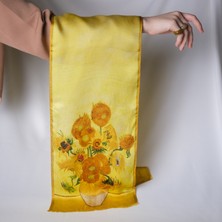 Van Gogh Irises %100 Ipek Fular 26X130CM "art On Silk"