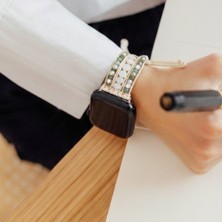 Apple Watch Uyumlu Doğal Taşlı Saat Kordonu/el Yapımı Akıllı Saat Kayışı / 38-41MM Uyumlu (Gaia Terra)