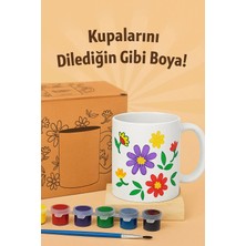 SRC Seramik Kupa Bardak Boyama Seti – Çocuk ve Yetişkinler Için Yaratıcı Hobi & Eğlence Etkinliği (6 Renk Akrilik/porselen Boya + Fırça + Fırınlanabilir Kalıcı Formül)
