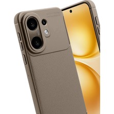 Uray Store Vivo X200 Fe Auto Focus Karbon Kapak -Kahverengi