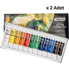 Bigpoint Akrilik Boya Seti 12ML Tüp x 12 Renk x 2 Adet