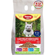 Bonny Nice Doğal Kedi Kumu Çam Pellet 2 Kg 4 Lt (20 Paket)