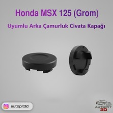 AutoPit 3D Honda Msx 125 Grom Uyumlu Arka Çamurluk Civata Kapağı (2 Adet)
