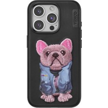 Raftan Topla Venco Iphone 15 Pro Cute Desenli Kapak - Siyah