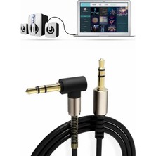 Plentiful 3.5mm Aux Kablosu Jak Erkek Erkek L Tipi 1 Metre Ses Aktarım Kablosu